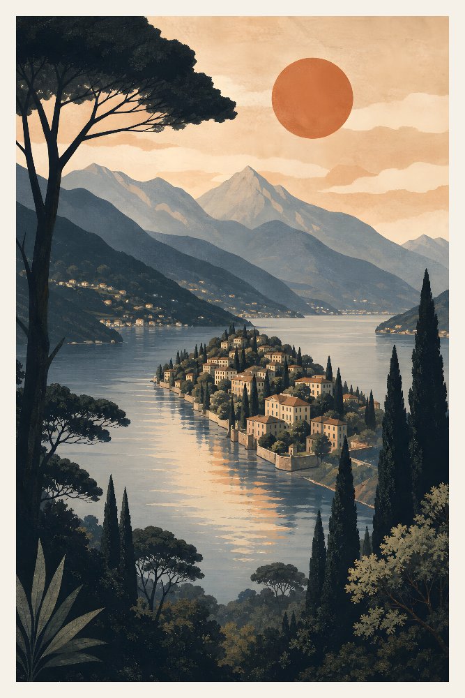 Lake Como — Bellagio Glow by Fab Posters
