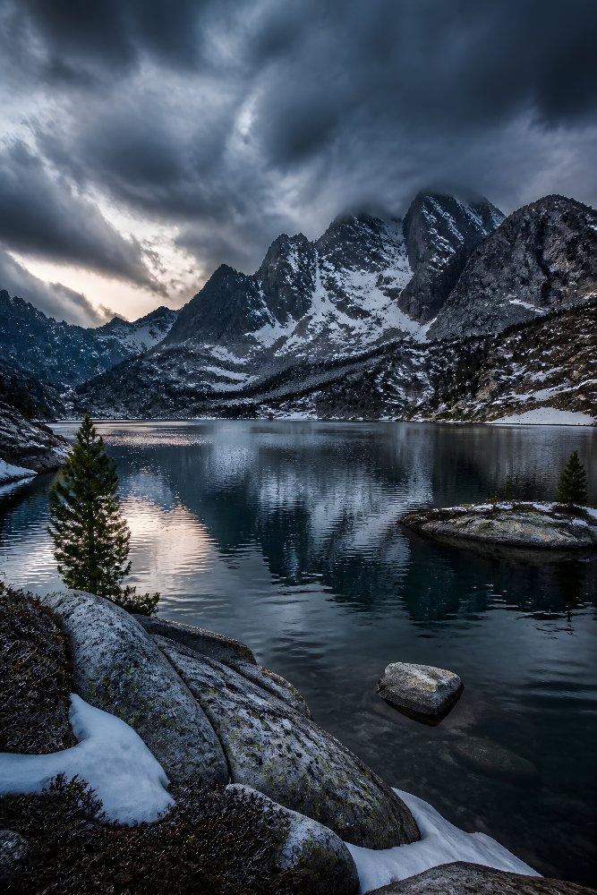 Mountain Lake Under Storm Clouds — Storm Over Glass Lake by Fab Posters