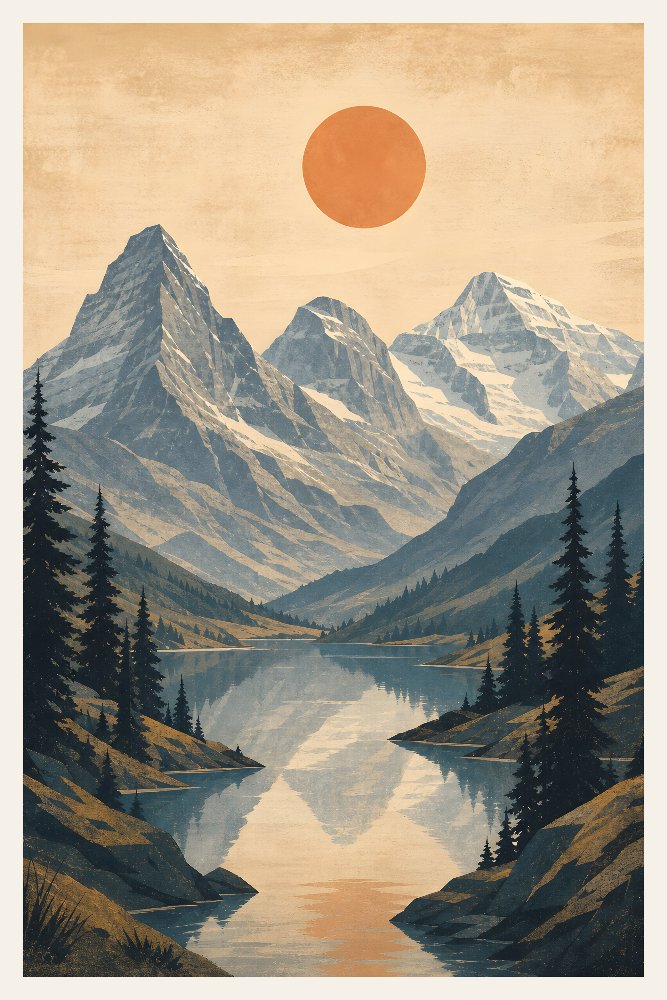 Swiss Alps — Jungfrau Silhouette by Fab Posters