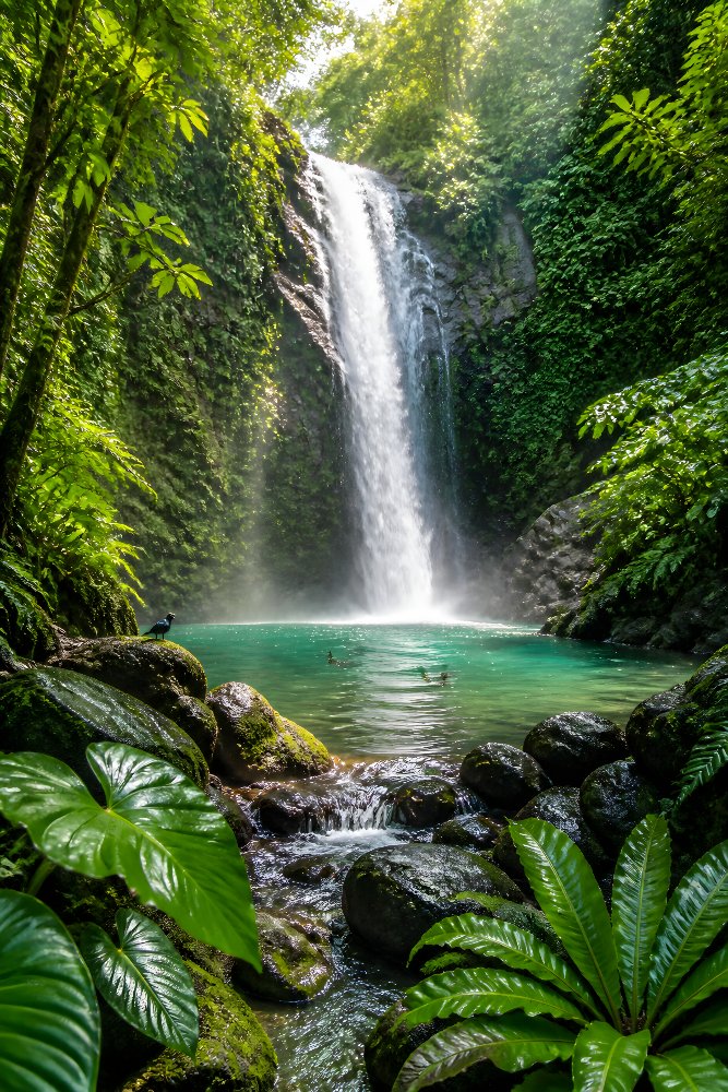 Tropical Waterfall — Emerald Cascade by Fab Posters