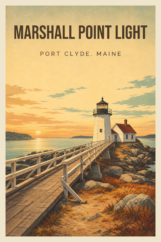 Marshall Point Light — Walk to the Light by Fab Posters