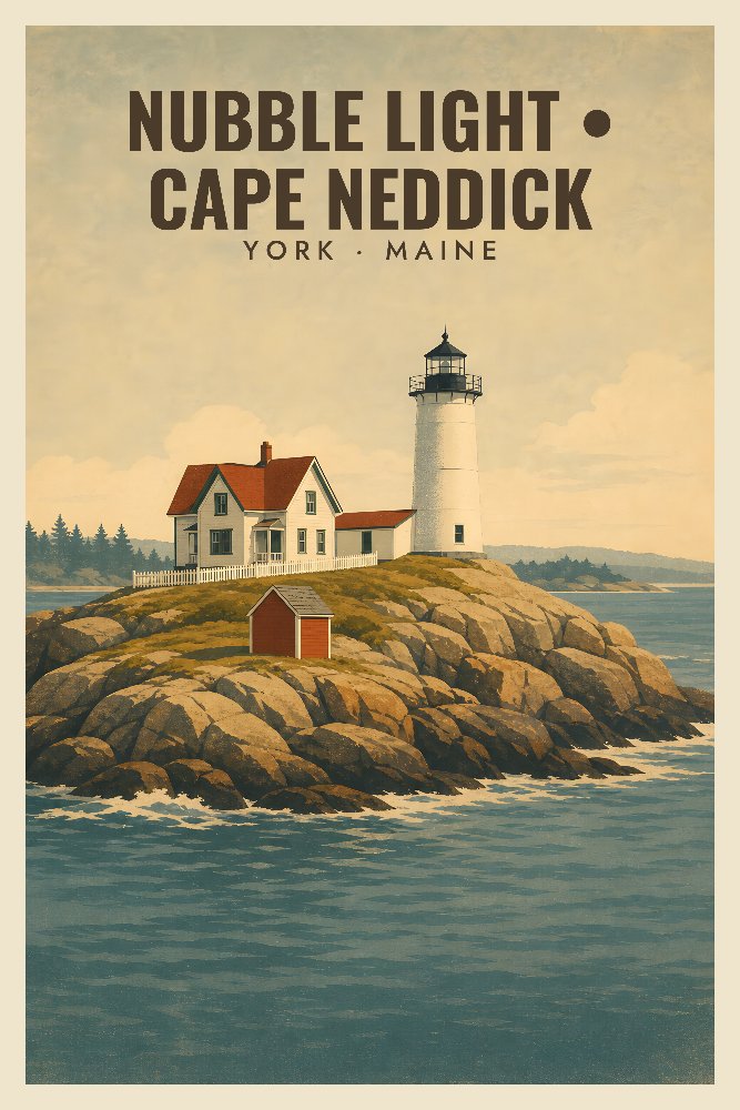 Nubble Light (Cape Neddick) — Nubble on the Rocks by Fab Posters