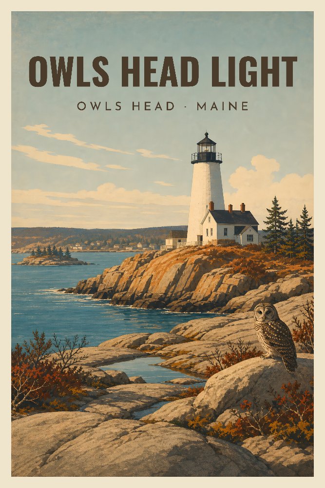 Owls Head Light — Owls Head Outlook by Fab Posters