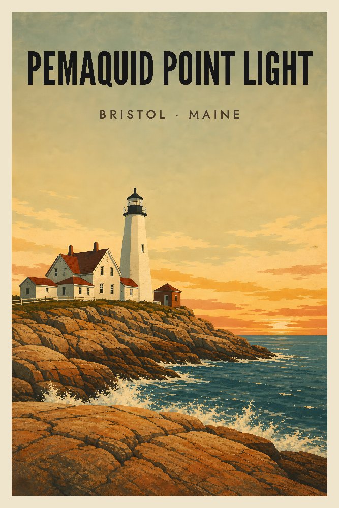 Pemaquid Point Light — Pemaquid Granite by Fab Posters