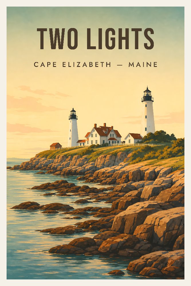 Two Lights (Cape Elizabeth) — Two Lights, Cape Elizabeth by Fab Posters