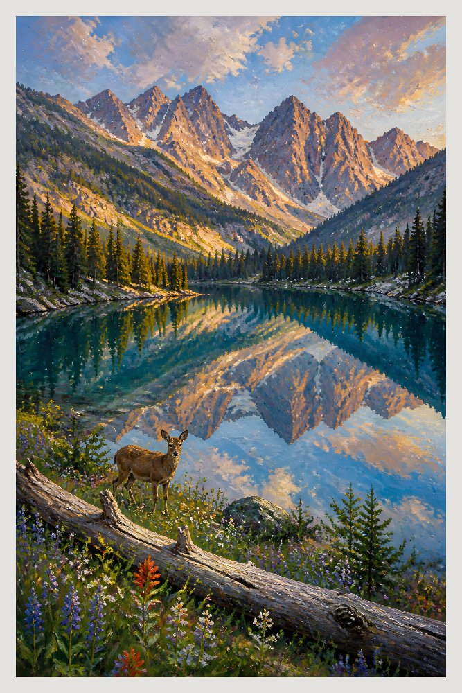 Mountain Lake Reflection — Mirror at Timber Bay by Fab Posters