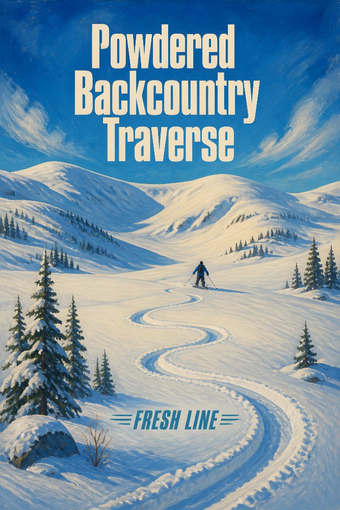 Powdered Backcountry Traverse — Across the Fresh Line by Fab Posters