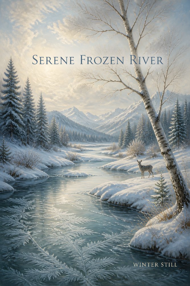 Serene Frozen River — Glass River by Fab Posters