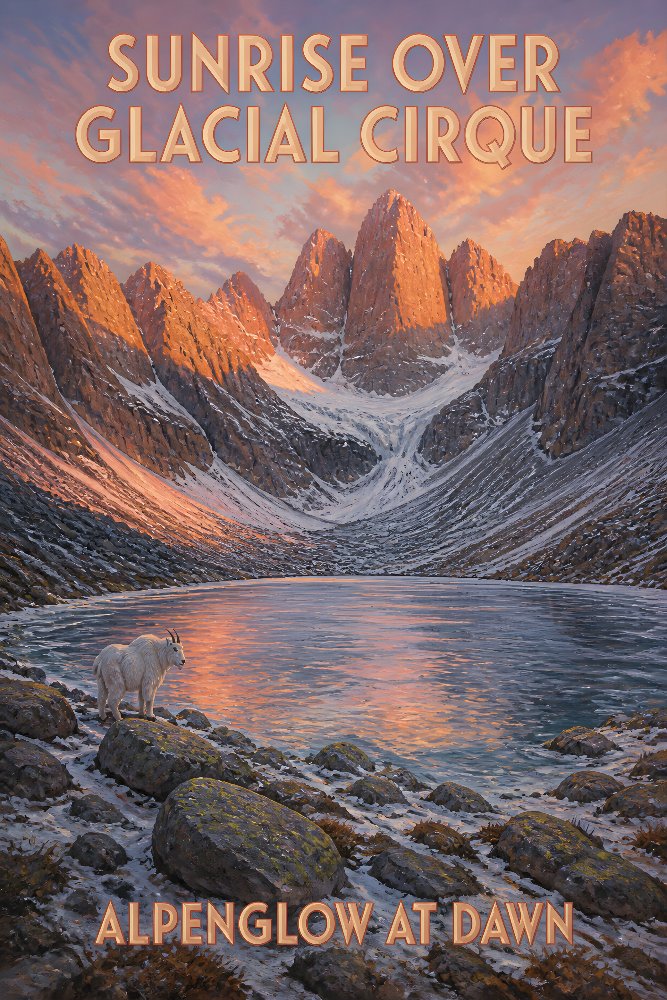 Sunrise Over Glacial Cirque — Cirque Alpenglow by Fab Posters