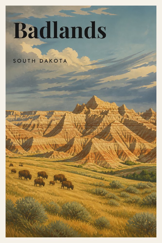 Badlands — Eroded Light by Fab Posters
