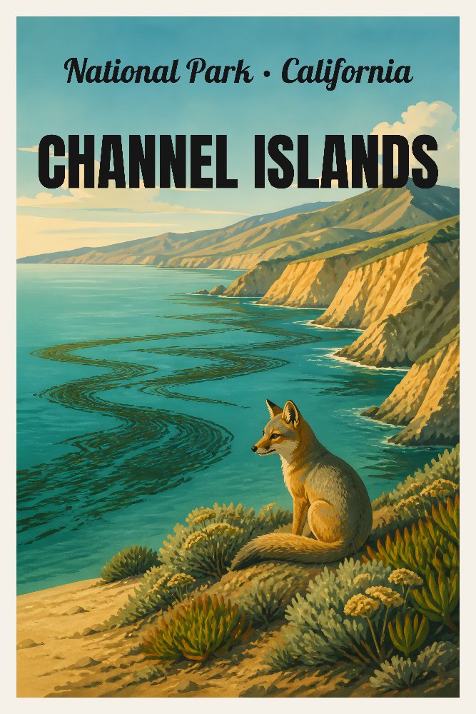 Channel Islands — Island Fox Overlook by Fab Posters