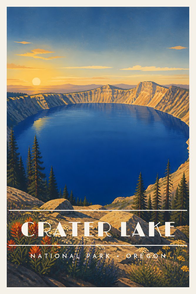 Crater Lake — Watchman Lookout by Fab Posters