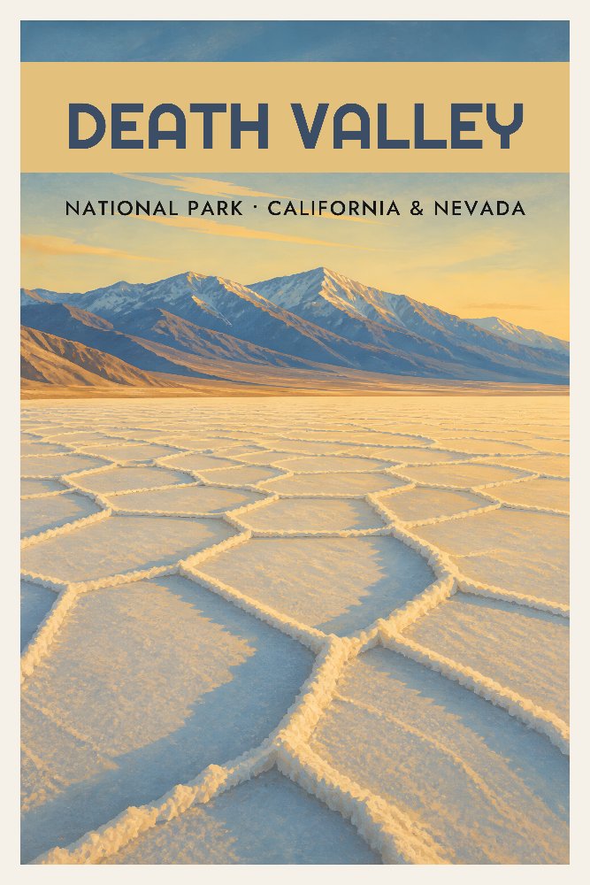 Death Valley — Salt Polygons at Dawn by Fab Posters