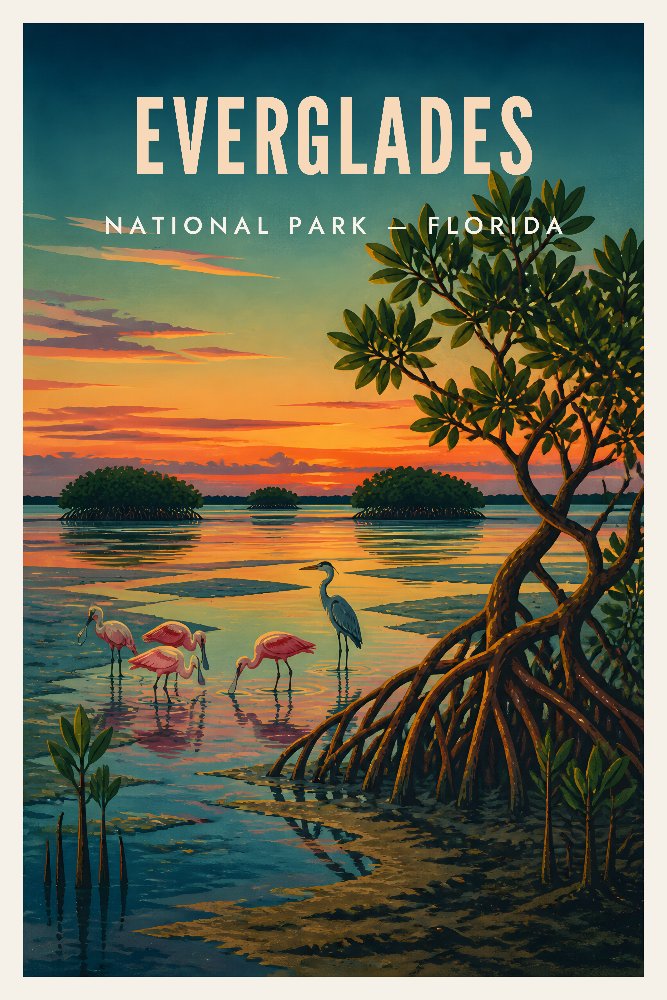 Everglades — Florida Bay Dusk by Fab Posters