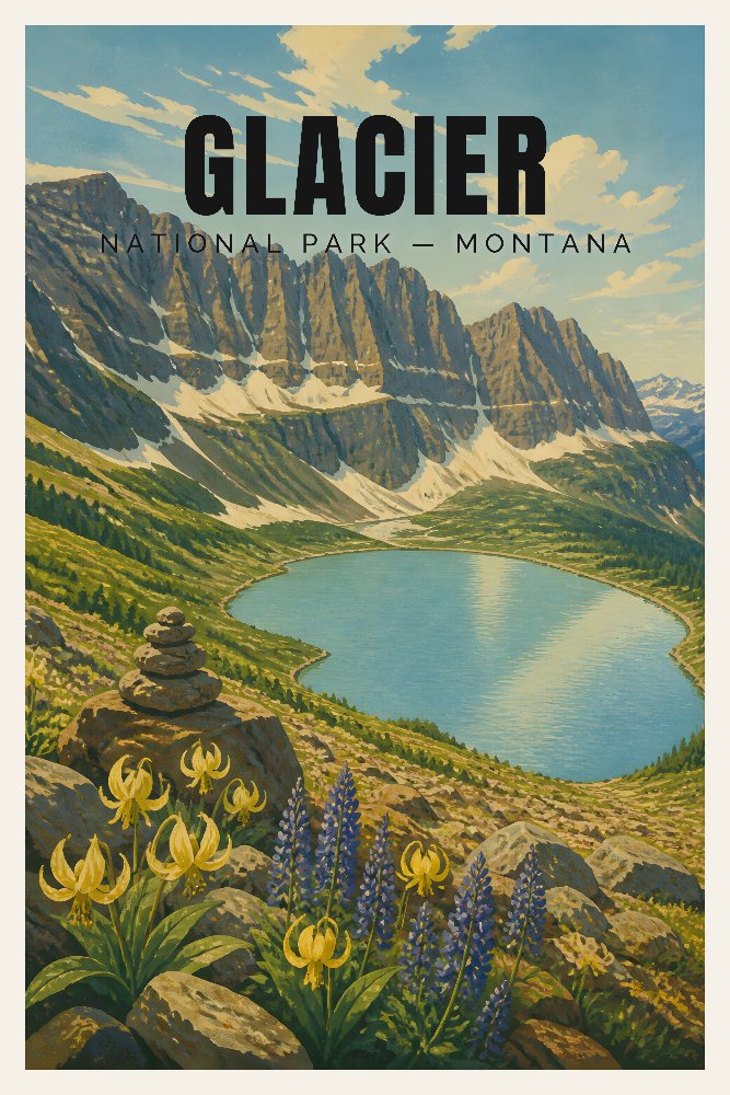Glacier — Hidden Lake View by Fab Posters