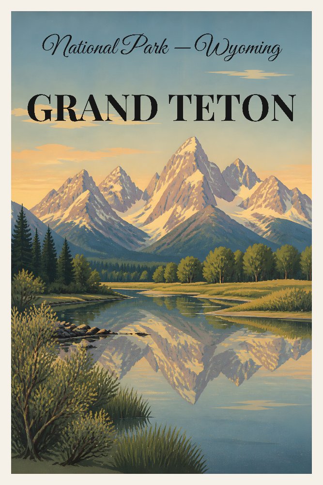 Grand Teton — Schwabacher Reflections by Fab Posters