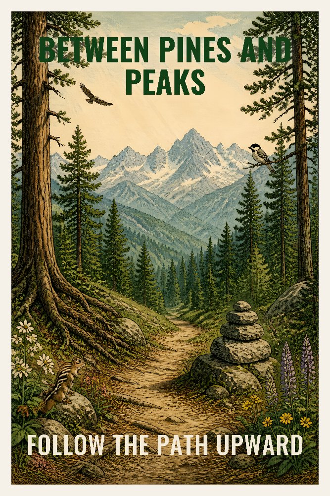 Between Pines and Peaks — Between Pines & Peaks by Fab Posters