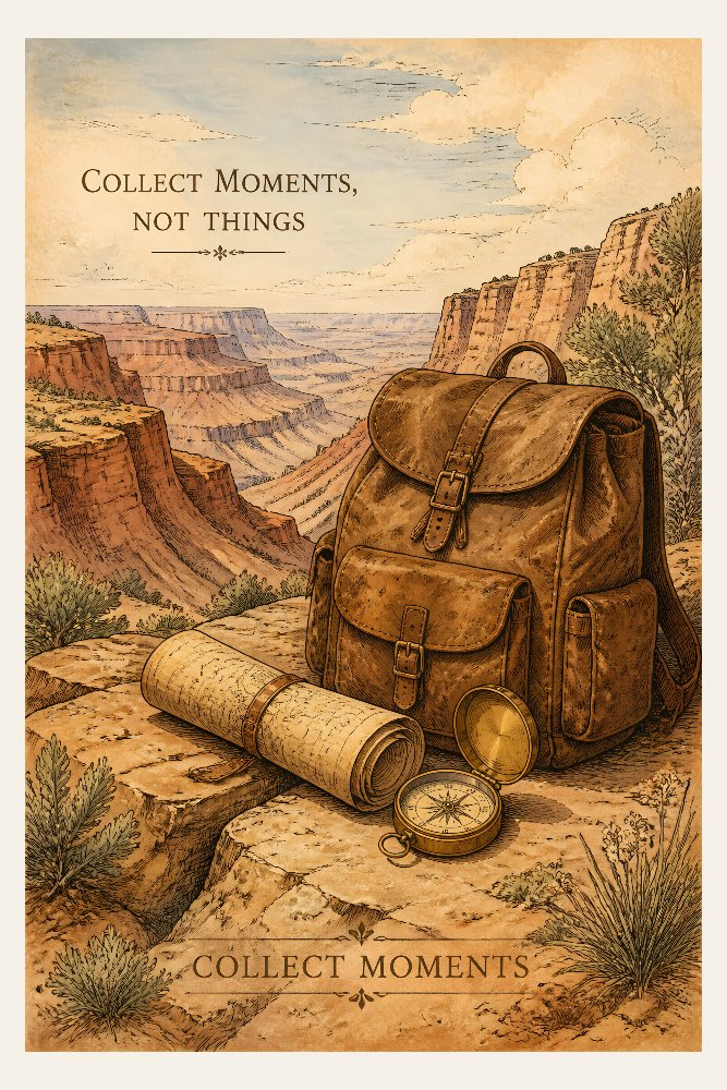 Collect Moments, Not Things — Pack and Panorama by Fab Posters