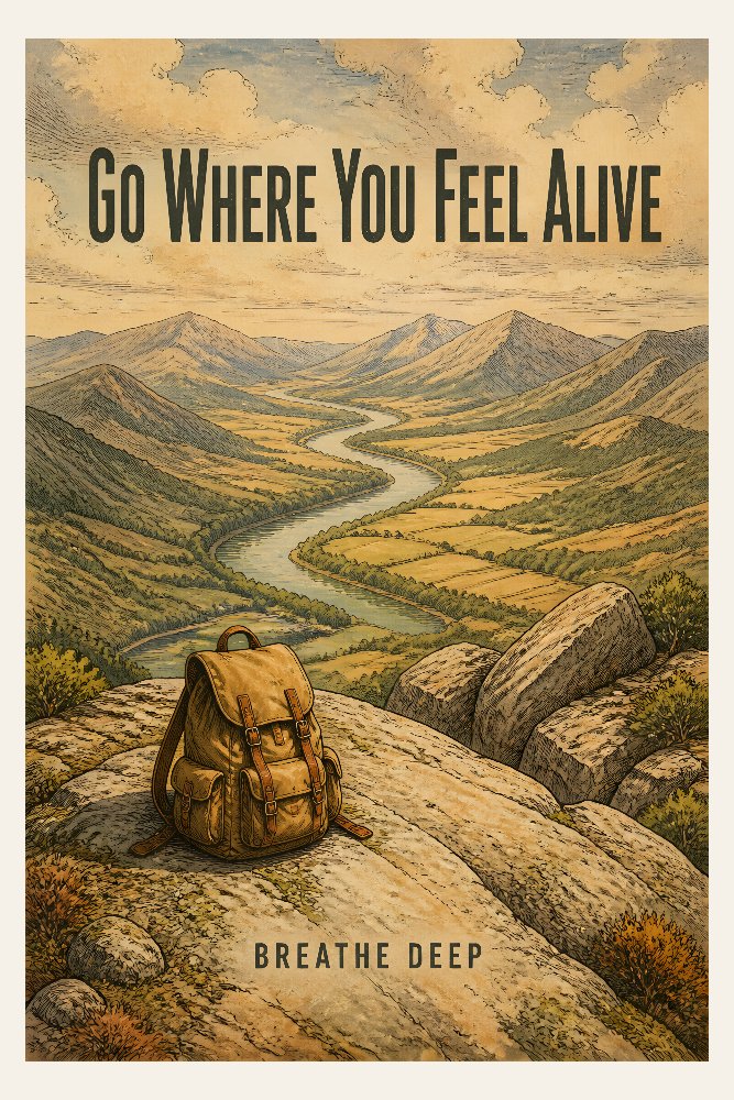 Go Where You Feel Alive — Ridgeway Viewpoint by Fab Posters