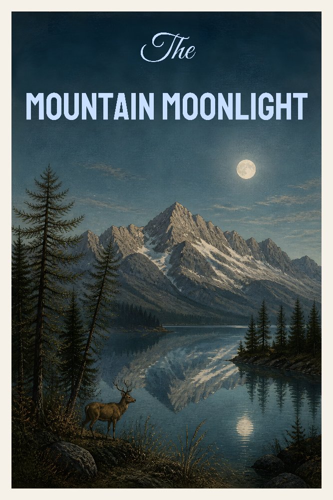 Mountain Moonlight — Moonlit Range by Fab Posters