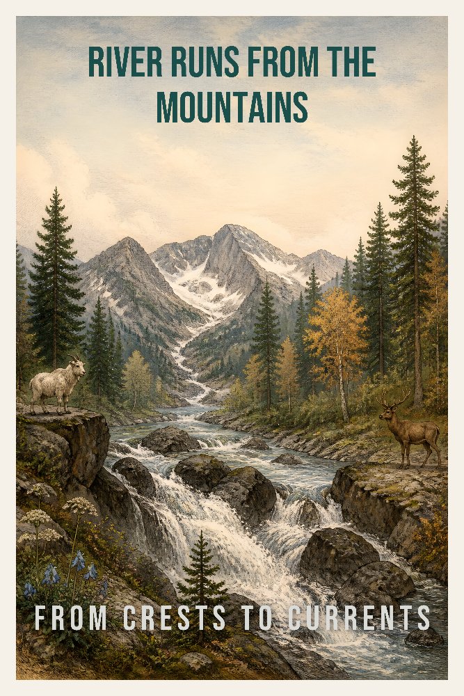 River Runs from the Mountains — River Runs by Fab Posters