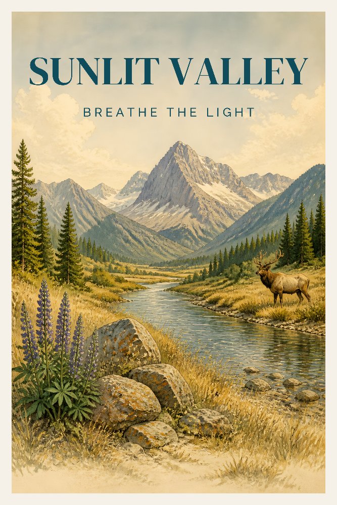Sunlit Valley by Fab Posters