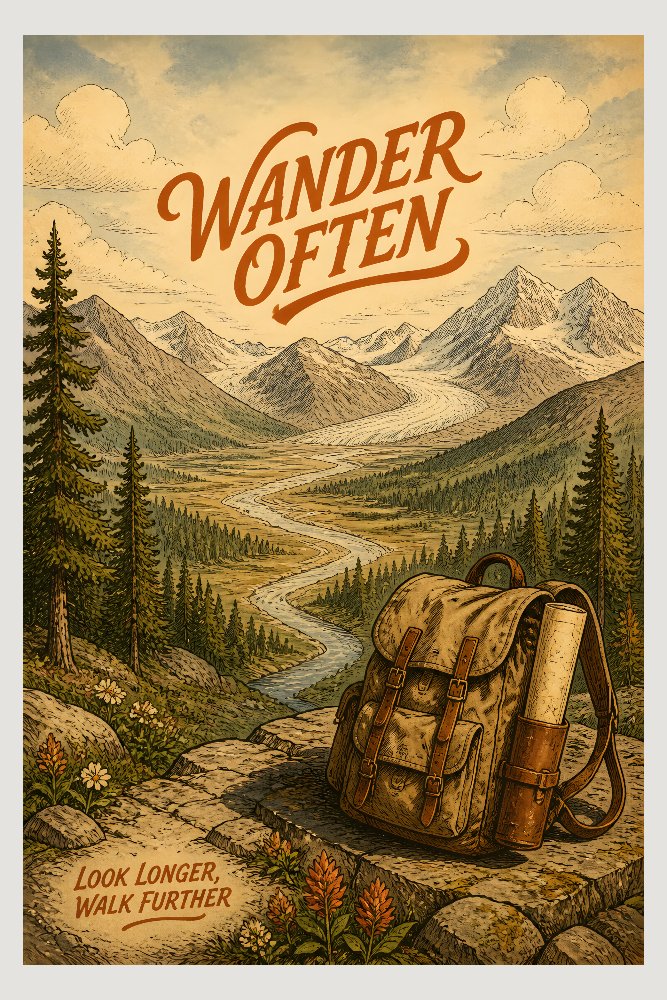 Wander Often — Valley Overlook by Fab Posters