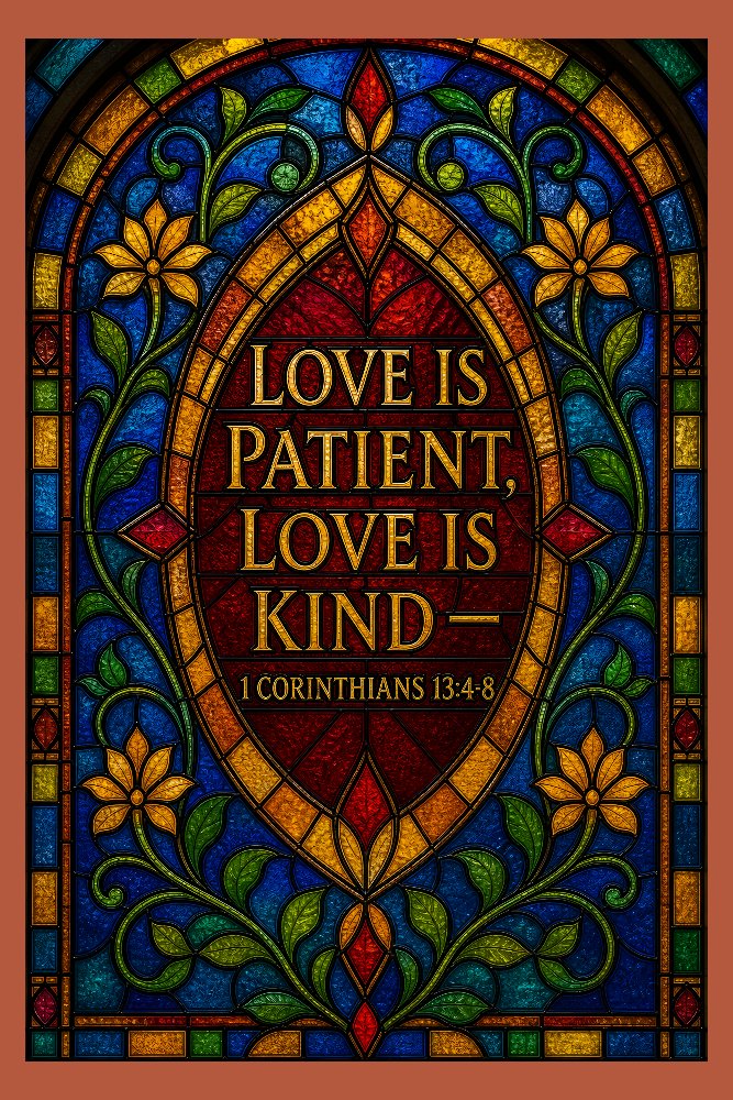 1 Corinthians 13:4-8 — Love Is Patient by Fab Posters