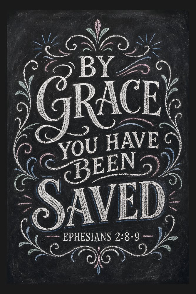 Ephesians 2:8-9 — By Grace by Fab Posters
