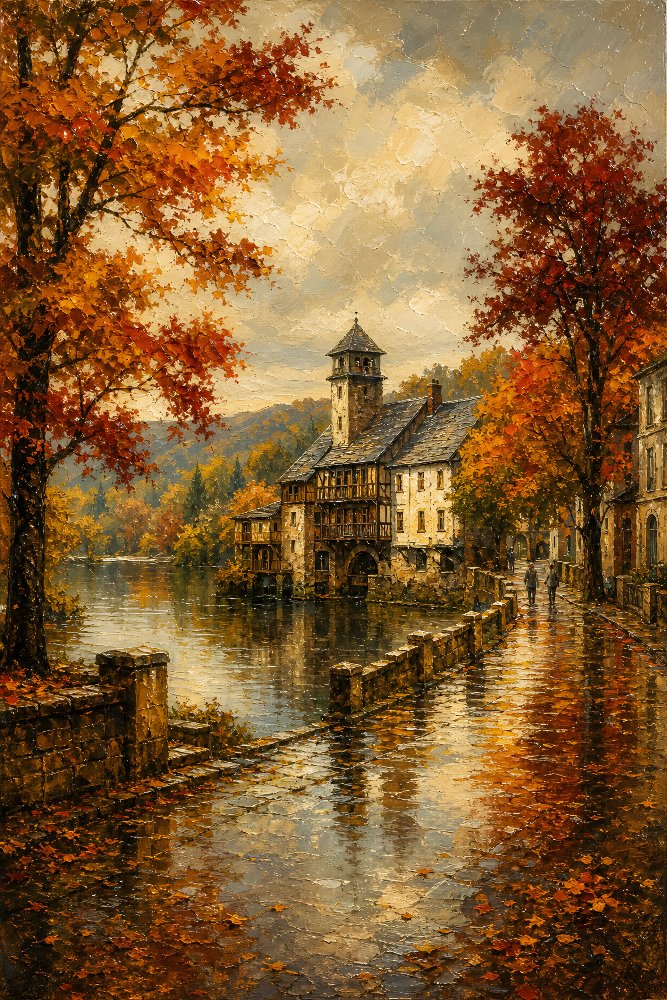 Riverside Mill Town by Fab Posters