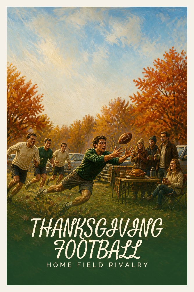 Thanksgiving Football — Backyard Rivalry by Fab Posters