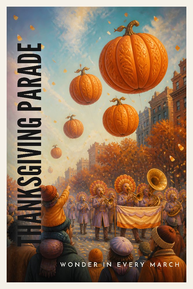 Thanksgiving Parade — Floating Pumpkins by Fab Posters