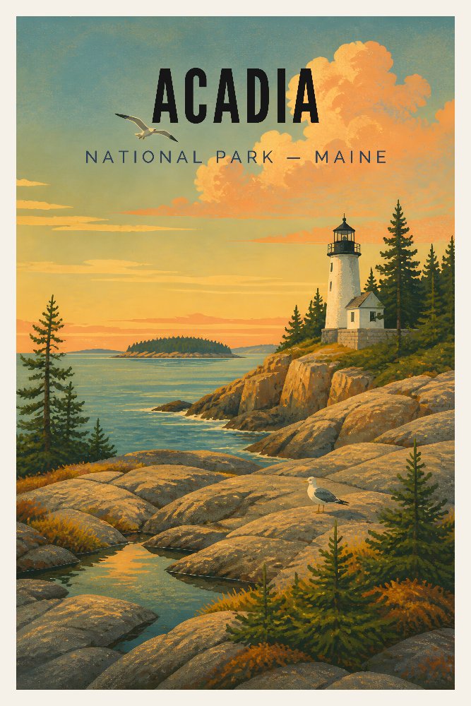 Acadia — Cadillac & Coast by Fab Posters