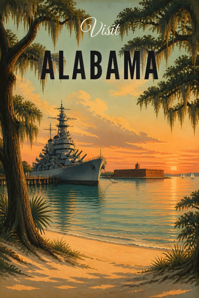 Alabama — Mobile Bay Sunset by Fab Posters
