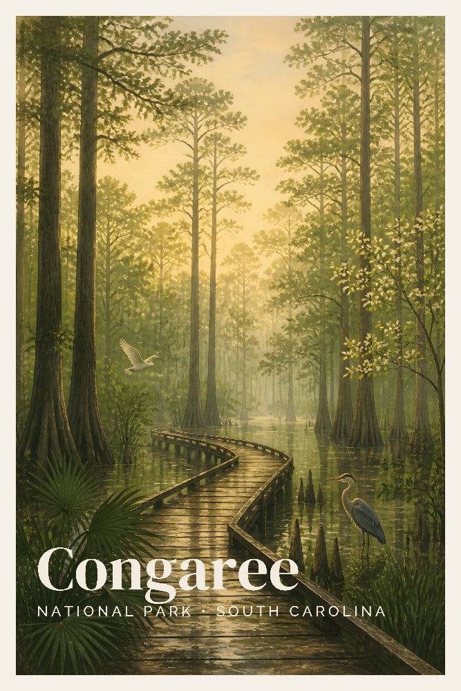 Congaree — Boardwalk Dawn by Fab Posters