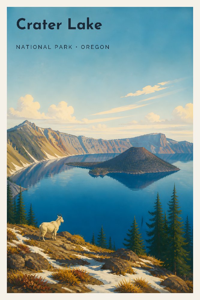 Crater Lake — Watchman Overlook by Fab Posters