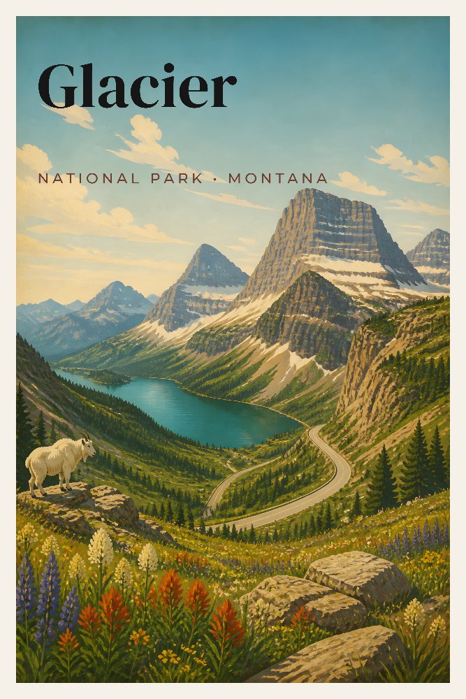 Glacier — Going-to-the-Sun Vista by Fab Posters