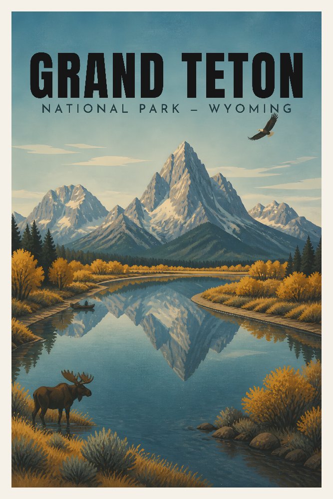 Oxbow Bend, Grand Teton by Fab Posters