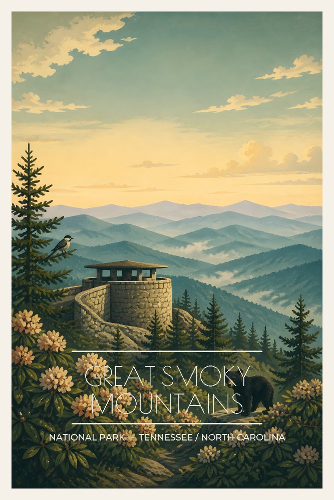 Great Smoky Mountains — Clingmans Dome View by Fab Posters