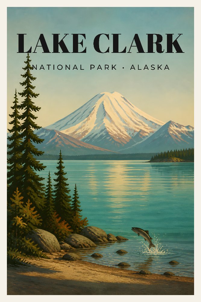 Lake Clark — Volcanic Lake View by Fab Posters