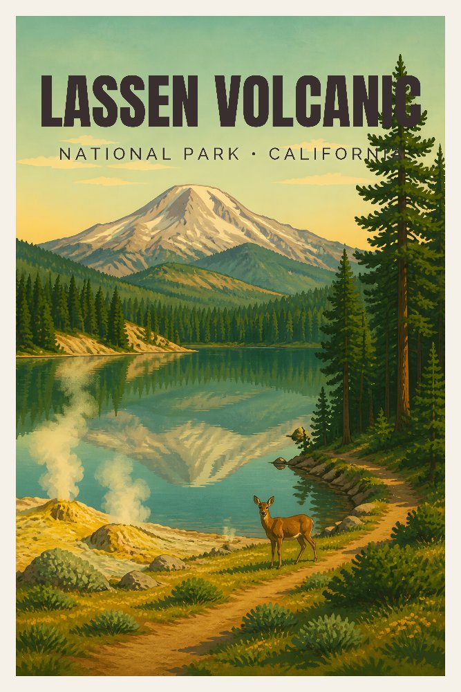 Lassen Volcanic — Lassen at Dusk by Fab Posters