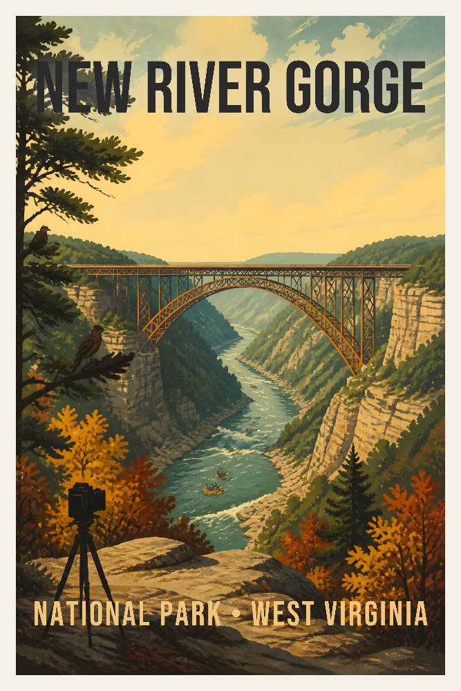 New River Gorge — Bridge Over the Gorge by Fab Posters
