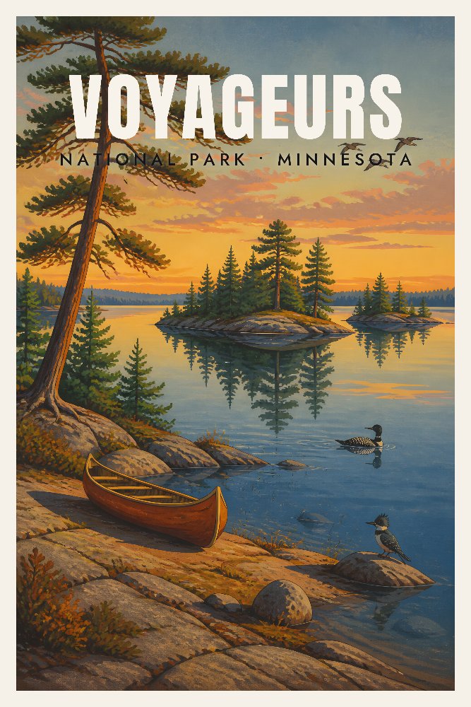 Voyageurs Lakescape by Fab Posters