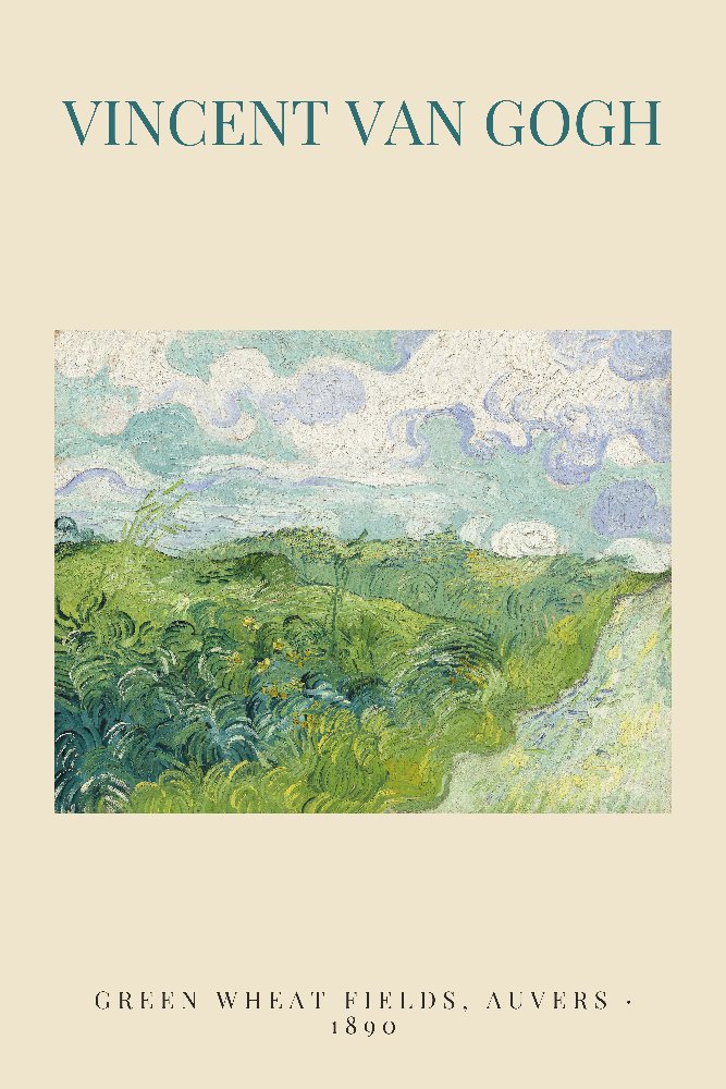 Green Wheat Fields, Auvers by Vincent van Gogh