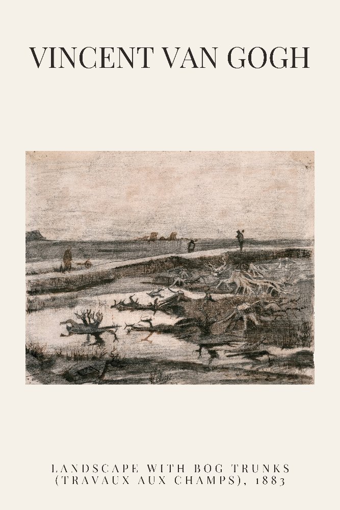 Landscape with Bog Trunks (Travaux aux Champs) by Vincent van Gogh