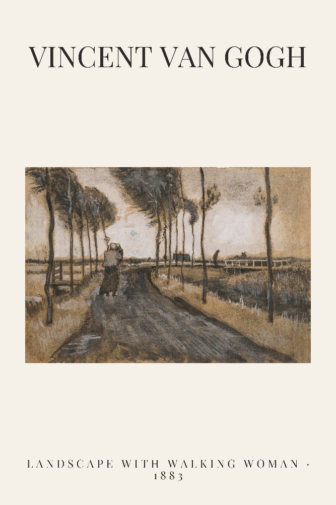 Landscape with Walking Woman by Vincent van Gogh