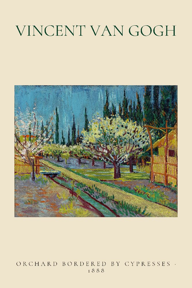 Orchard Bordered by Cypresses by Vincent van Gogh
