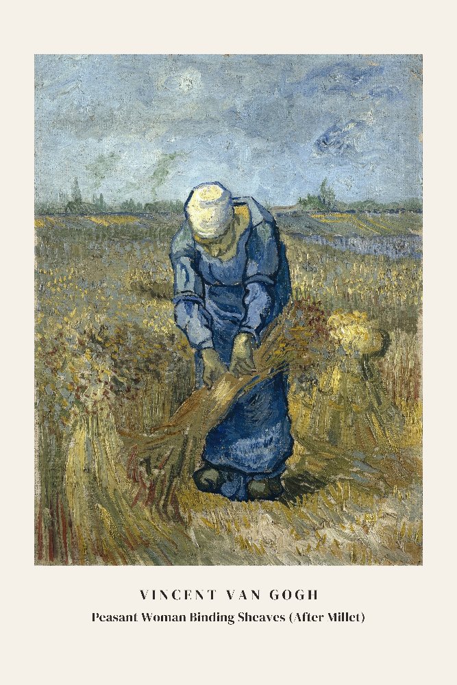 Peasant Woman Binding Sheaves (After Millet) by Vincent van Gogh