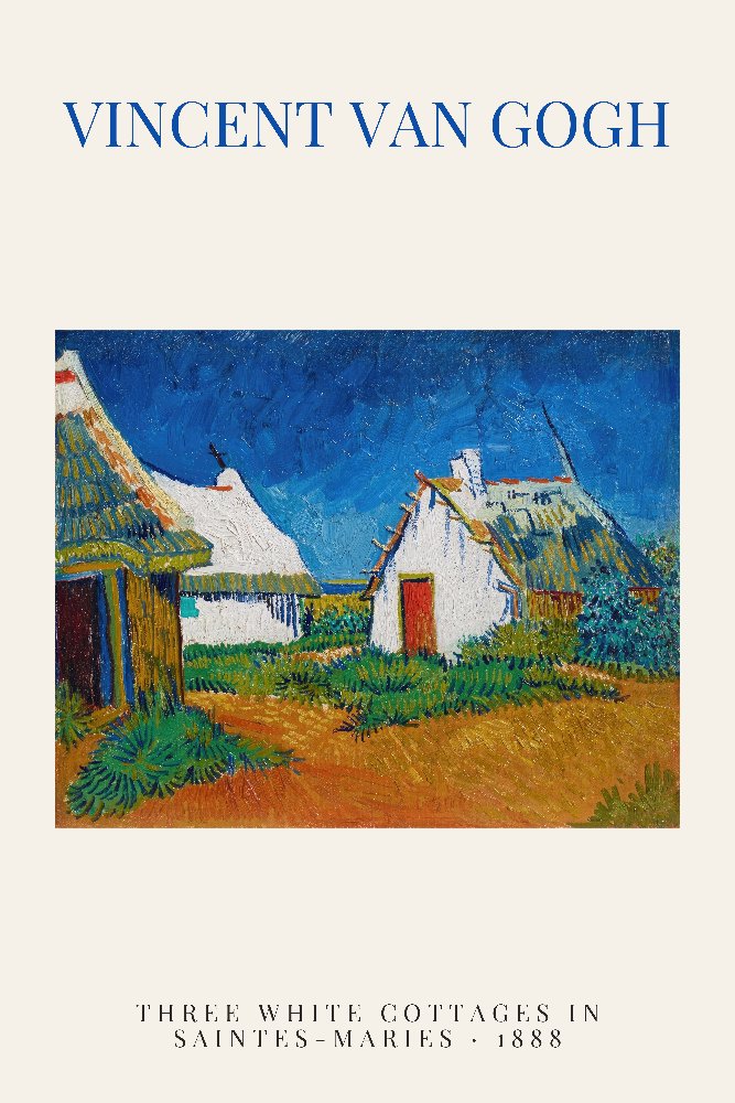 Three white cottages in Saintes-Maries by Vincent van Gogh