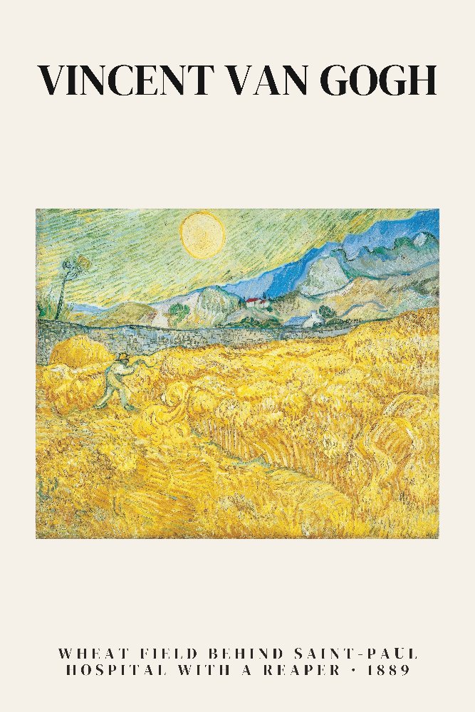 Wheat Field Behind Saint-Paul Hospital with a Reaper by Vincent van Gogh